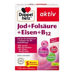 Doppelherz Iode + acide folique + fer + comprimés B12, 150 pc