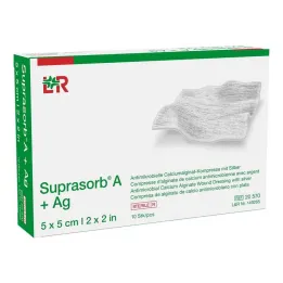 Suprasorb A + AG Antimik.Cal.Alginate Compresse 5x5 cm, 10 pc