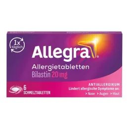 Comprimés dallergie Allegra 20 mg comprimés fondants, 6 pc