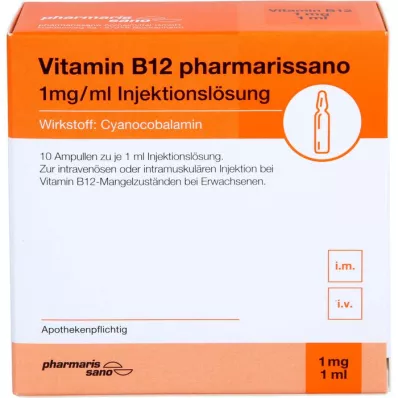 Service de livraison depuis l'Allemagne - VITAMIN B12 PHARMARISSANO 1 mg/ml  Inj.-Ampoule  libration prolonge, 10X1 ml