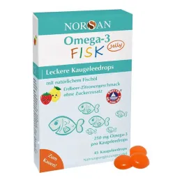 Norsan Omega-3 Fisk Jelly pour enfants dragées, 45 pièces