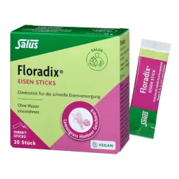 Floradix bâtons de fer poudre Salus, 20 pc