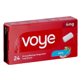 Voye Mint 4 mg de chewing-gum actif avec nicotine (24 pièces)