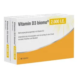 Vitamine D3 Biomo 2 000 UI comprimés, 120 pc