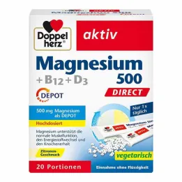 Doppelherz Magnésium 500 + B12 + D3 Depot Direct Pellets, 20 pc