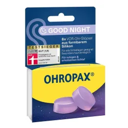 Bouchons doreille en silicone Ohropax Good Night, 8 pièces