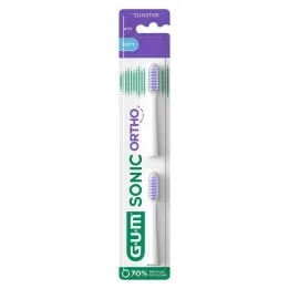 GUM Têtes de brosse de rechange Sonic Ortho, 2 pièces