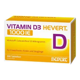 Vitamine D3 Hevert 1000 UI comprimés, 200 pc