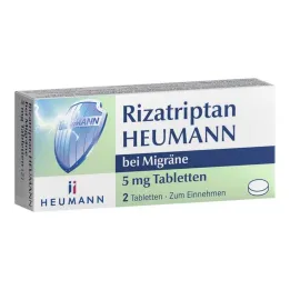 Rizatriptan Heumann pour les comprimés de migraines 5 mg, 2 pc