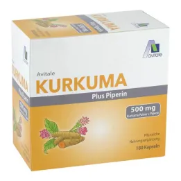 Curcuma 500 mg + capsules de pipérine, 180 pc