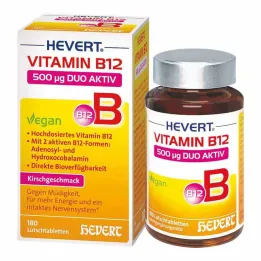 Vitamine B12 Hevert 500 µg Duo Pastilles actives, 180 pc