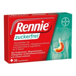Rennie comprimés à croquer sans sucre, 36 pc