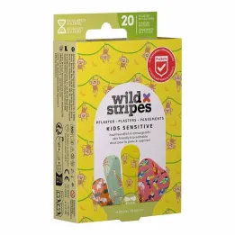 Pansements Jungle Vibe sensibles pour enfants Wild Stripes, 20 pc