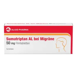 Sumatriptan AL pour les migraines 50 mg comprimés pelliculés, 2 pc