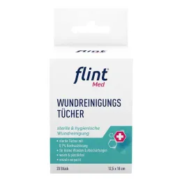 Flint Med Lingettes nettoyantes pour plaies stériles 12,5x18 cm, 20 pc