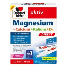 Doppelherz Magnésium + Calcium + Potassium + Granulés directs D3, 20 pc