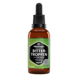 Gouttes amères 15 herbes + choline sans alcool, 50 ml