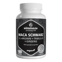Maca Black + Tribulus + Capsules complexes de ginseng, 180 pc