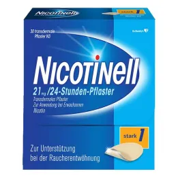 NICOTINELL Patchs à la nicotine de 21 mg / 24 heures, force du patch forte (1), 30 pcs