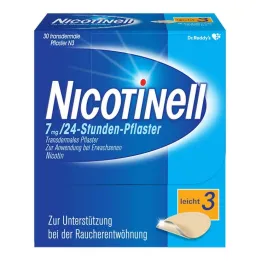 NICOTINELL Patchs à la nicotine de 7 mg / 24 heures, lumière de force du patch (3), 30 pcs