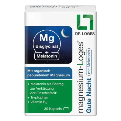Loges de magnésium Bonne nuit avec capsules de mélatonine, 30 pc