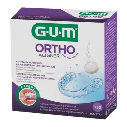 GUM Tablettes de nettoyage Ortho Aligner, 32 pcs